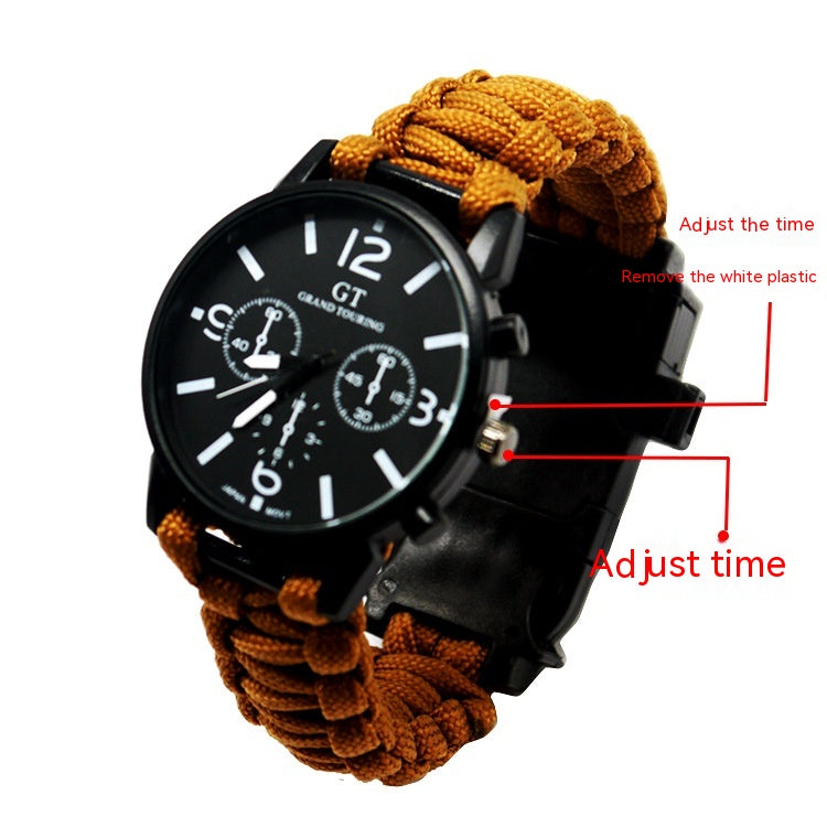 Multifunctional Survival Led Light Waterproof Camping Sportswatch