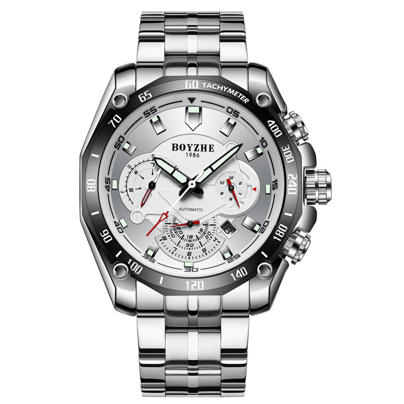 BOYZHE Certified Steel Belt Waterproof Sportswatch