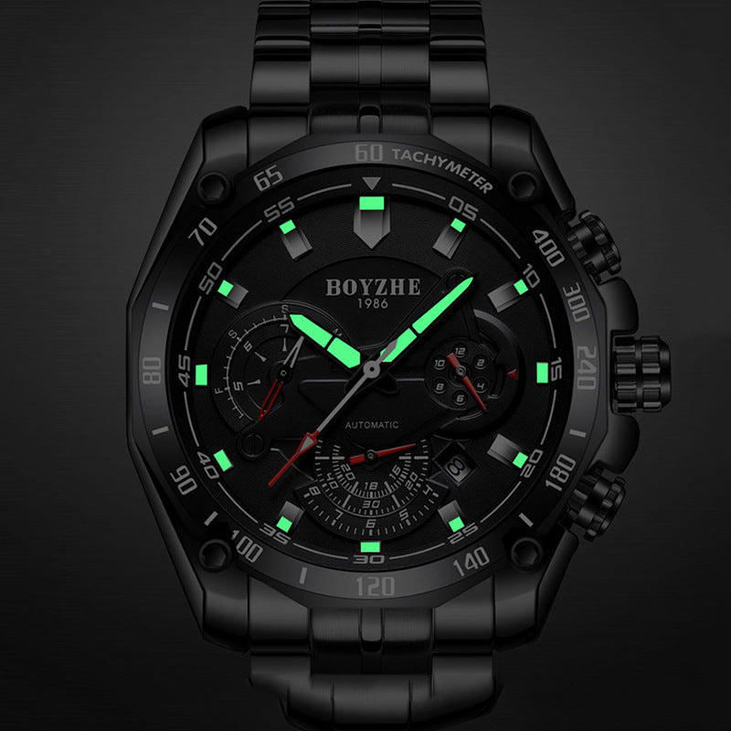 BOYZHE Certified Steel Belt Waterproof Sportswatch