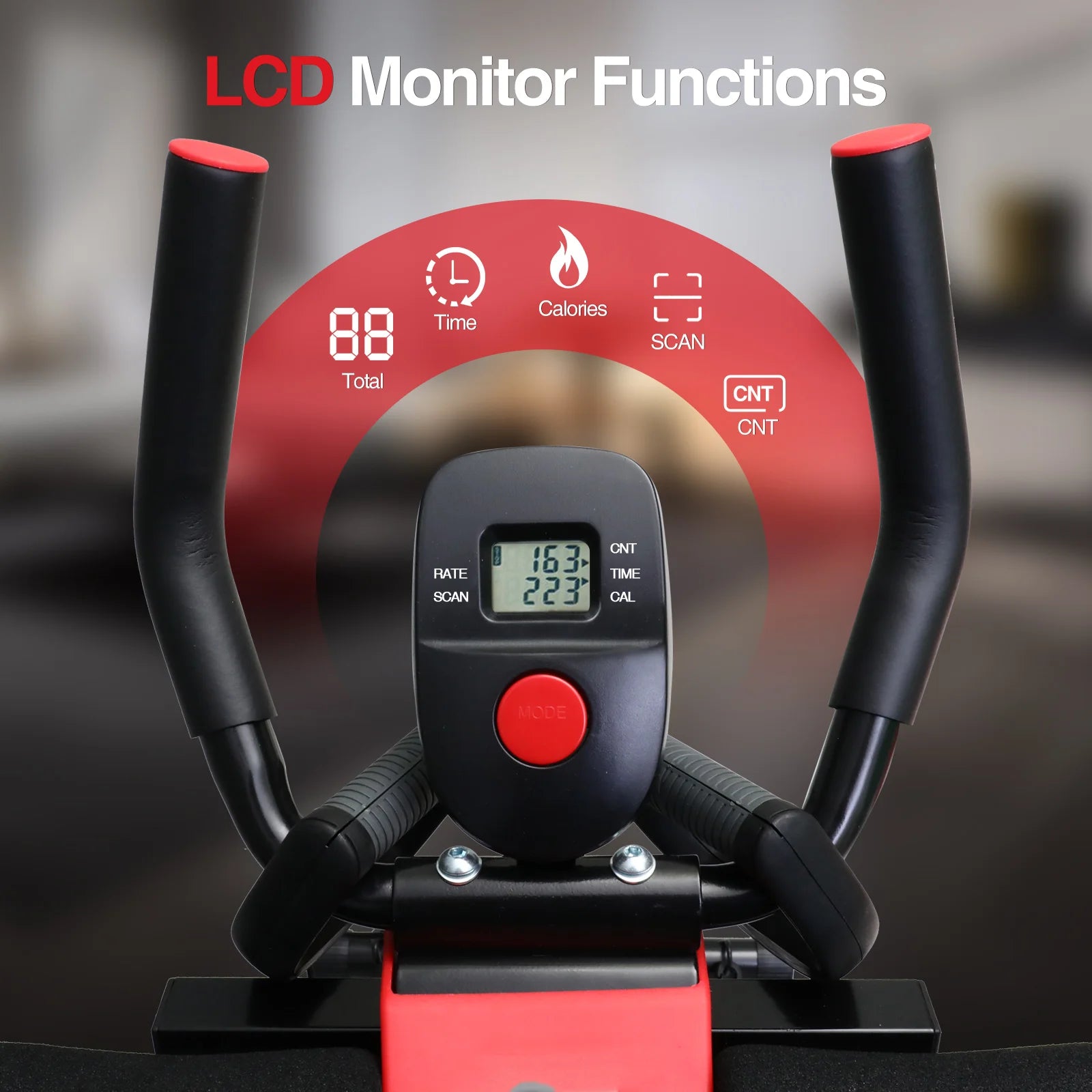 GIKPAL Foldable Ab Machine / Core & Abdominal, Max 440lbs LCD Display