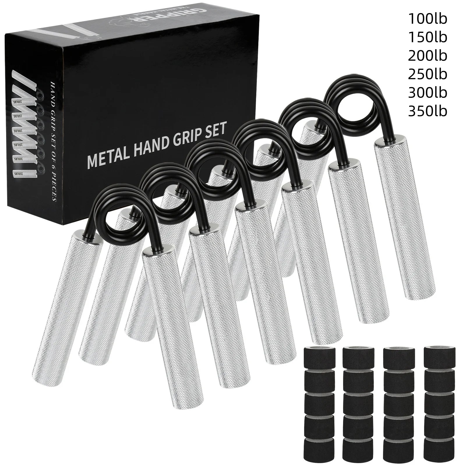 Aluminum Alloy Hand Gripper with Sponge Sleeve Spring Steel Fitness Equipment for Men Home Gym Arm Finger Strength Training