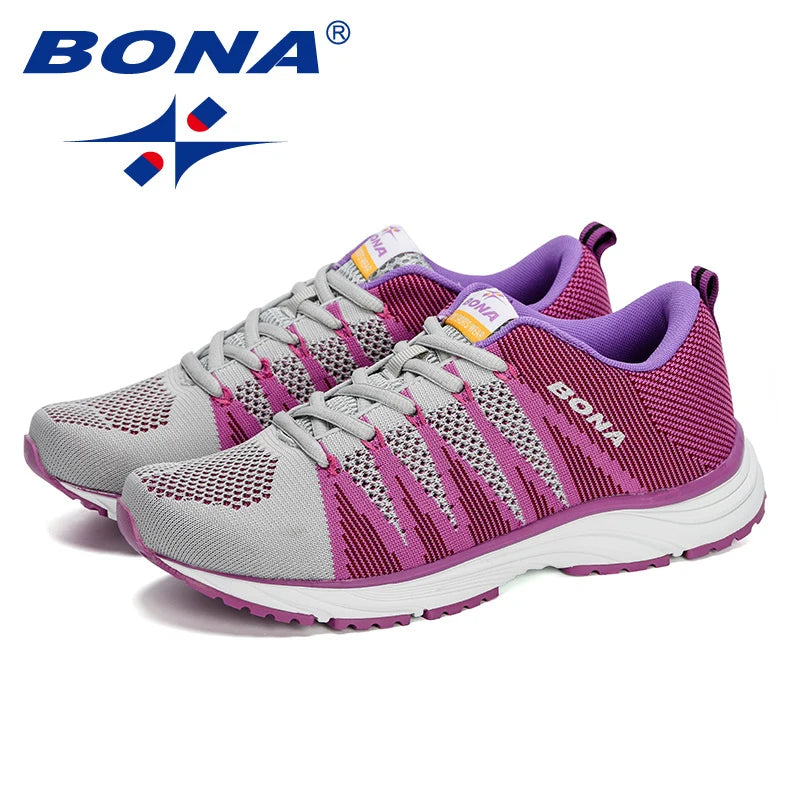BONA New Typical Style Women Running Shoes Outdoor Walking Jogging Sneakers Lace Up Mesh Athletic Shoes soft