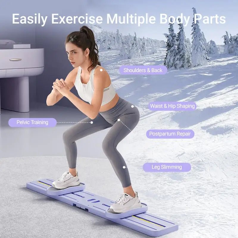 "Foldable 3-in-1 Ski Trainer: Leg, Pelvic & Hip Strengthener for Postpartum Women, Home Gym Equipment"