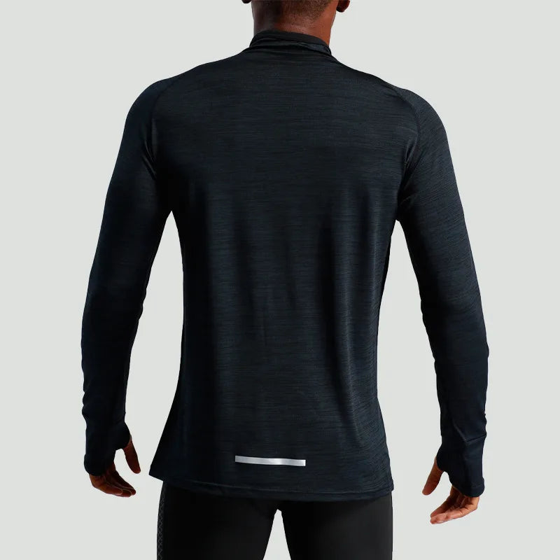 Men Long Sleeve Sport Shirt Sports Jersey Tops Lightweight Running Gym Fitness Workout Activewear Zip Pullover Quick Dry
