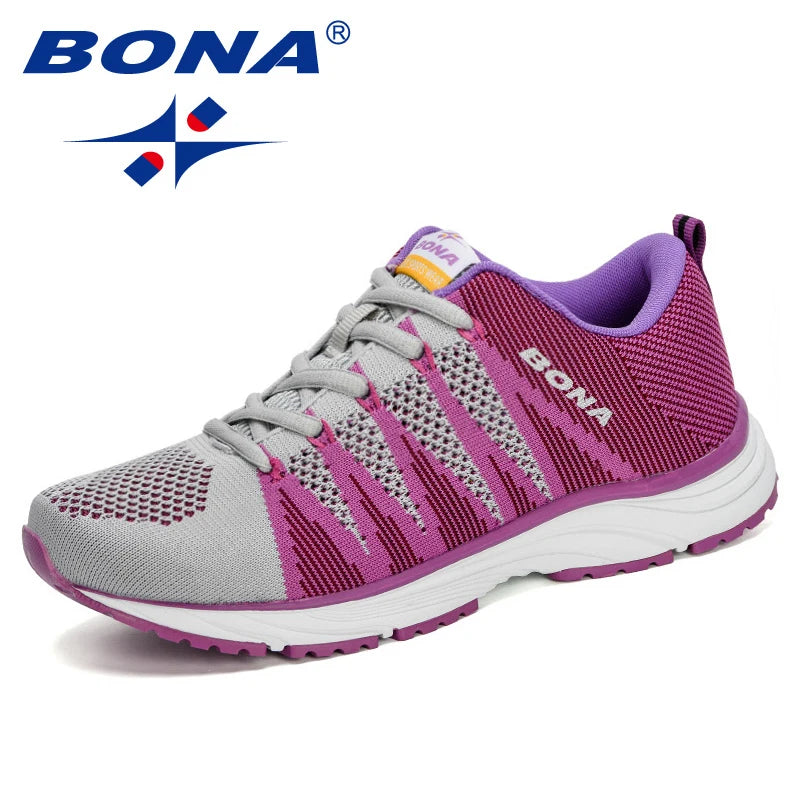 BONA New Typical Style Women Running Shoes Outdoor Walking Jogging Sneakers Lace Up Mesh Athletic Shoes soft