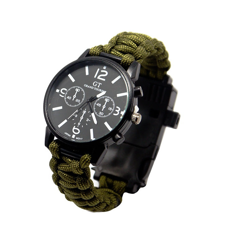 Multifunctional Survival Led Light Waterproof Camping Sportswatch