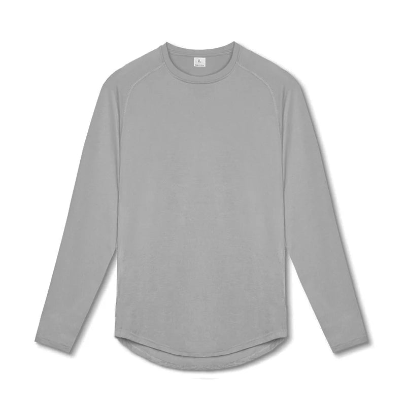 Compression Quick Dry T-shirt Men Running Sport Skinny Long Tee Shirt Male Gym Fitness Bodybuilding Workout Black Tight Clothing