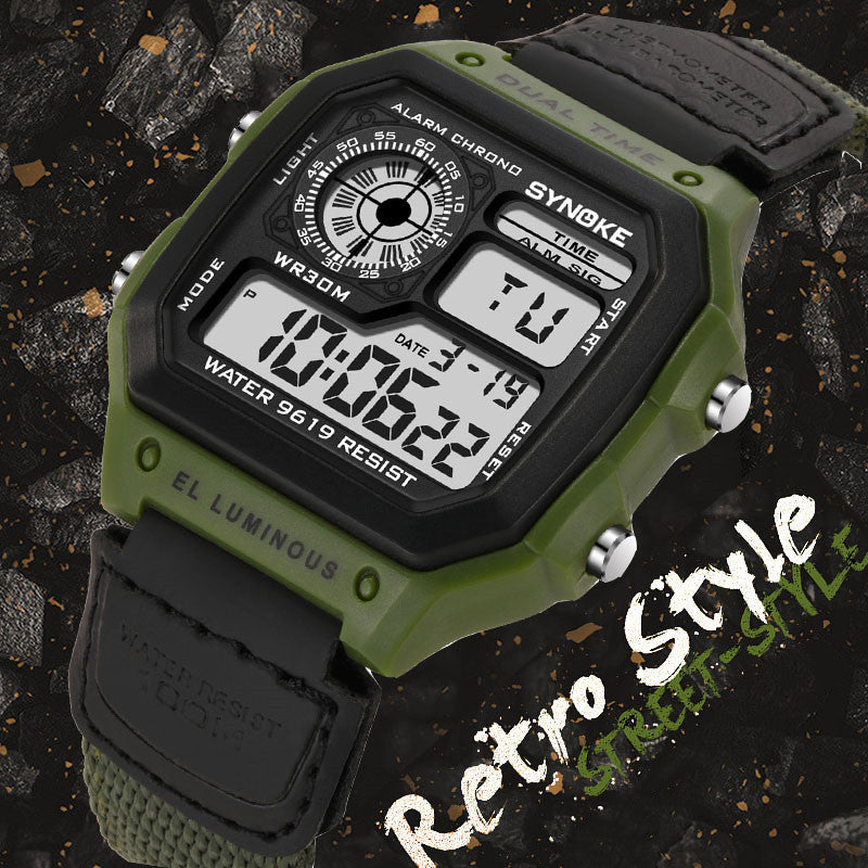 Retro Style Luminous Waterproof Sportswatch