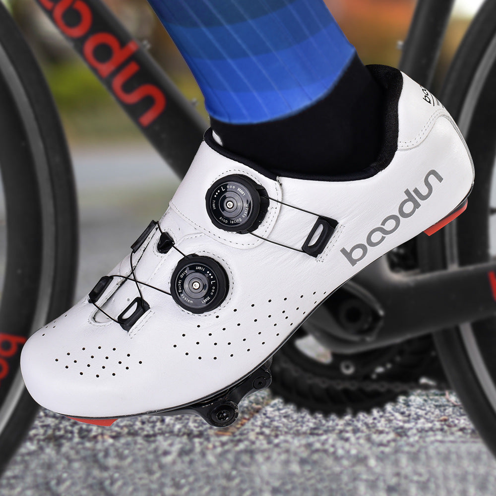 Boodun Shock-Absorbing Leather Carbon Fiber Cycling Shoes